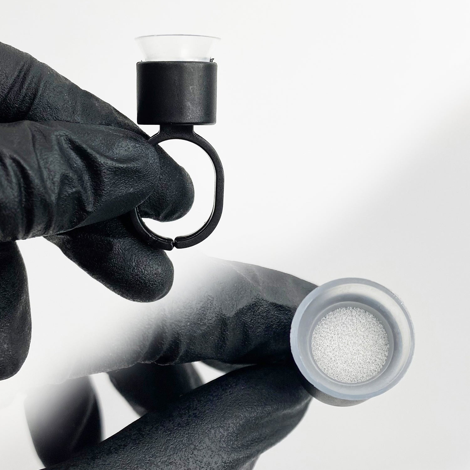 Sterile Pigment Sponge Ring Cups | Black | 1bag (25pcs)