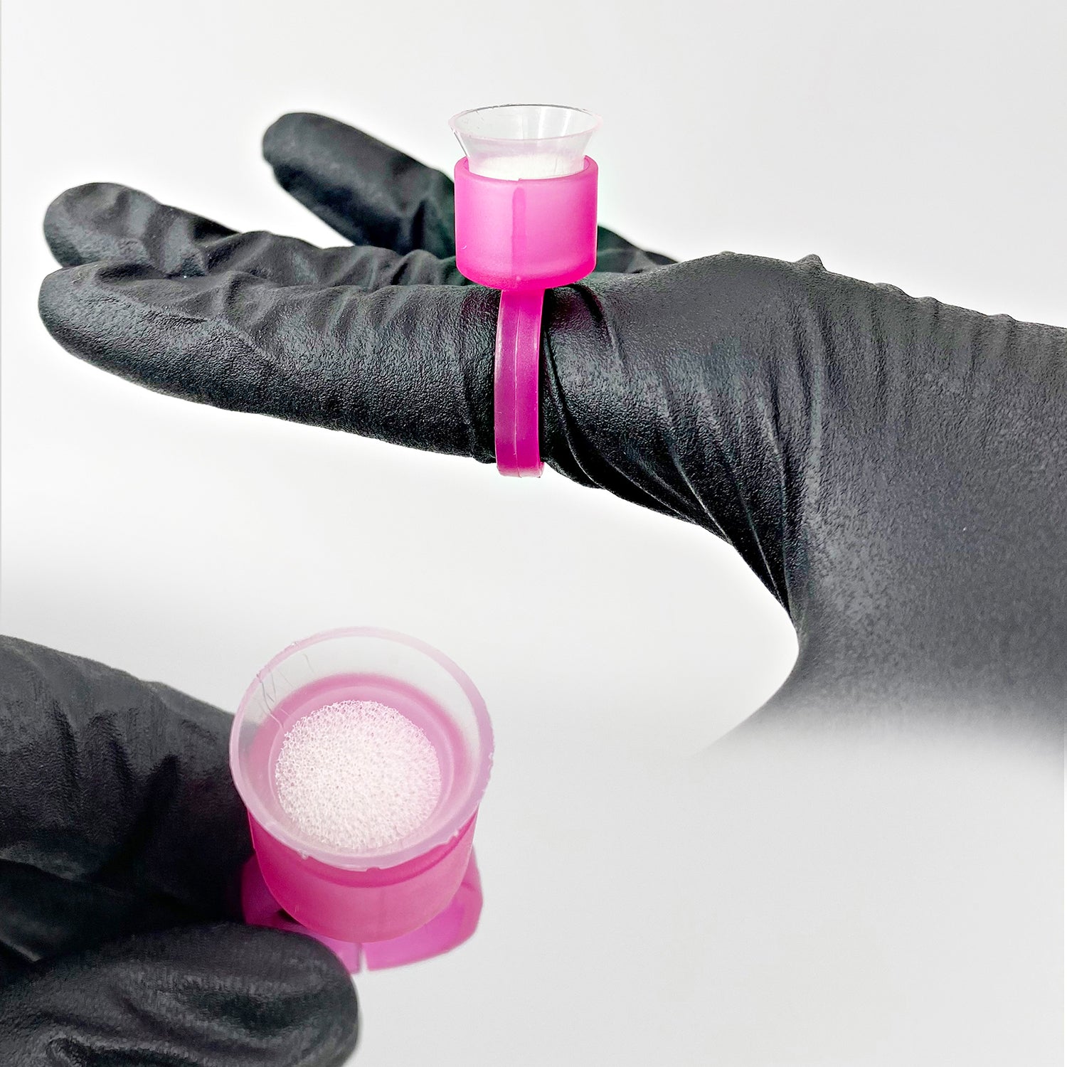 Sterile Pigment Sponge Ring Cups | Pink | 1 bag (25pcs)